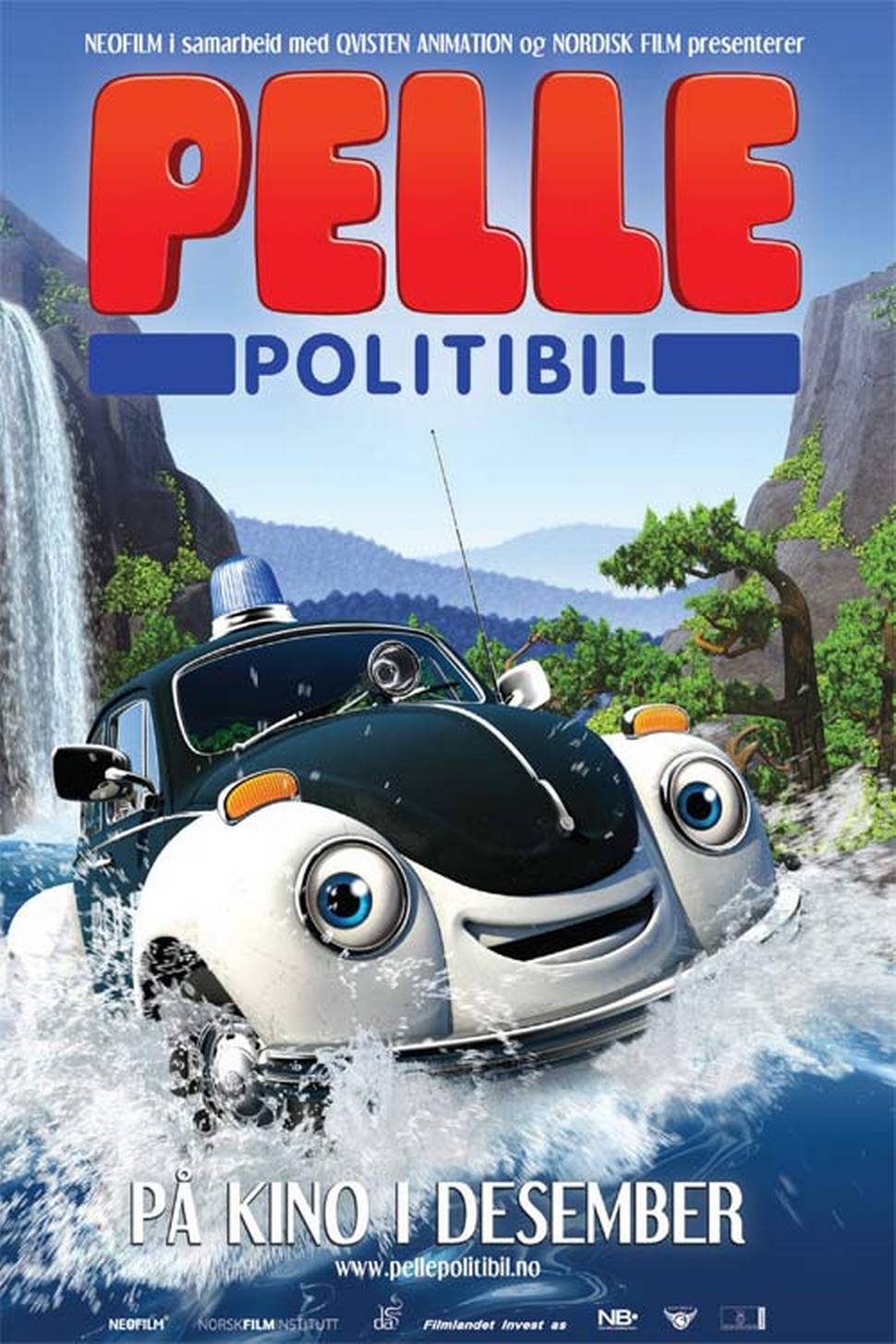 Pelle Politibil går i vannet