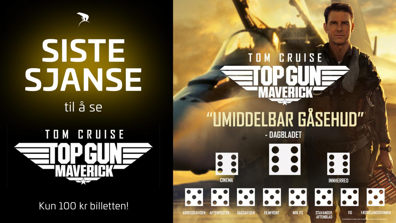 Siste Sjanse til å se Top Gun: Maverick // Kun 100,- kr billetten